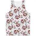 Cartoon Happy Dairy Cow Pattern Print Men's Tank Top