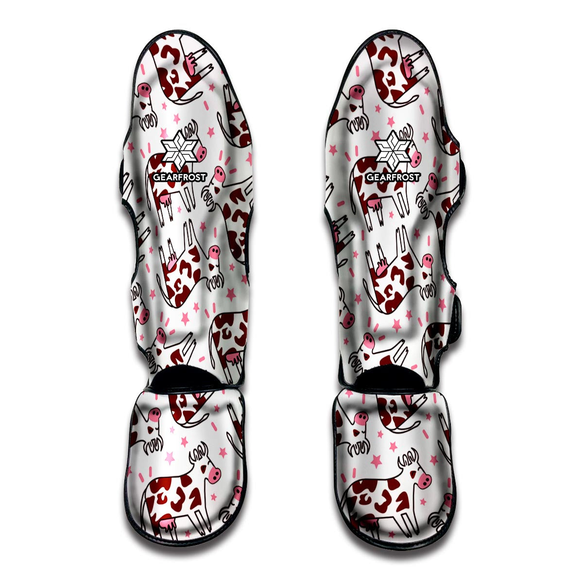 Cartoon Happy Dairy Cow Pattern Print Muay Thai Shin Guard