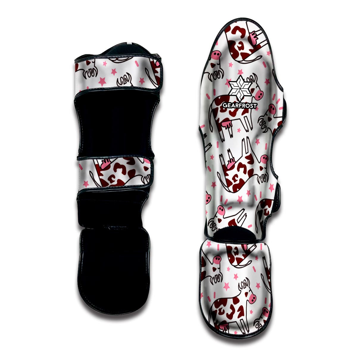 Cartoon Happy Dairy Cow Pattern Print Muay Thai Shin Guard