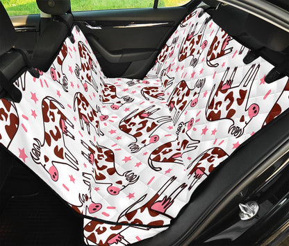 Cartoon Happy Dairy Cow Pattern Print Pet Car Back Seat Cover