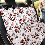 Cartoon Happy Dairy Cow Pattern Print Pet Car Back Seat Cover