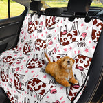 Cartoon Happy Dairy Cow Pattern Print Pet Car Back Seat Cover