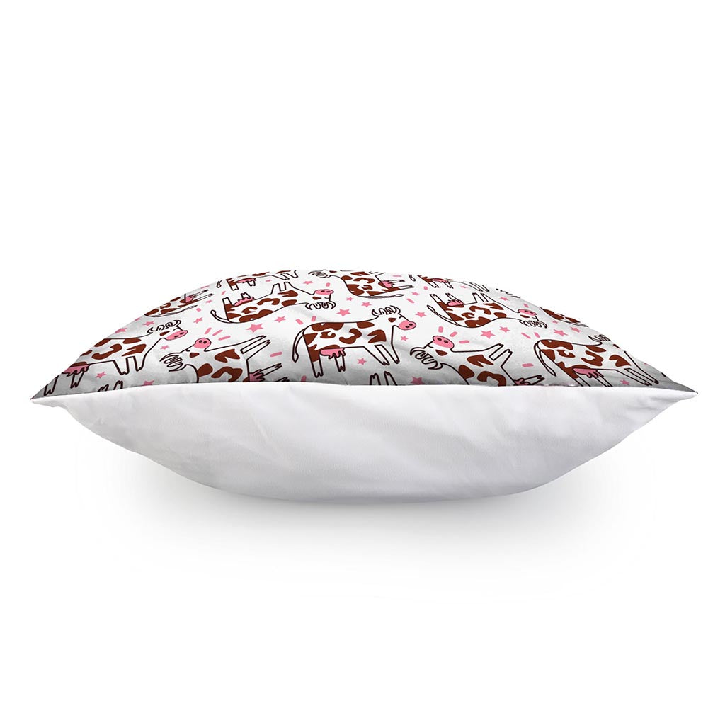 Cartoon Happy Dairy Cow Pattern Print Pillow Cover
