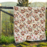 Cartoon Happy Dairy Cow Pattern Print Quilt