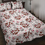 Cartoon Happy Dairy Cow Pattern Print Quilt Bed Set