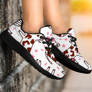 Cartoon Happy Dairy Cow Pattern Print Sport Shoes GearFrost