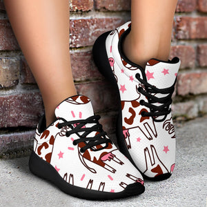 Cartoon Happy Dairy Cow Pattern Print Sport Shoes GearFrost