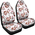 Cartoon Happy Dairy Cow Pattern Print Universal Fit Car Seat Covers