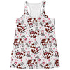 Cartoon Happy Dairy Cow Pattern Print Women's Racerback Tank Top