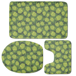 Cartoon Hop Cone Pattern Print 3 Piece Bath Mat Set