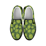 Cartoon Hop Cone Pattern Print Black Slip On Shoes