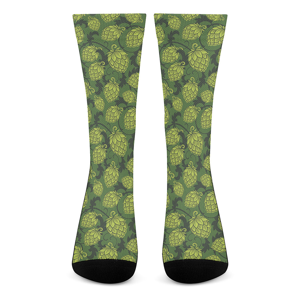 Cartoon Hop Cone Pattern Print Crew Socks