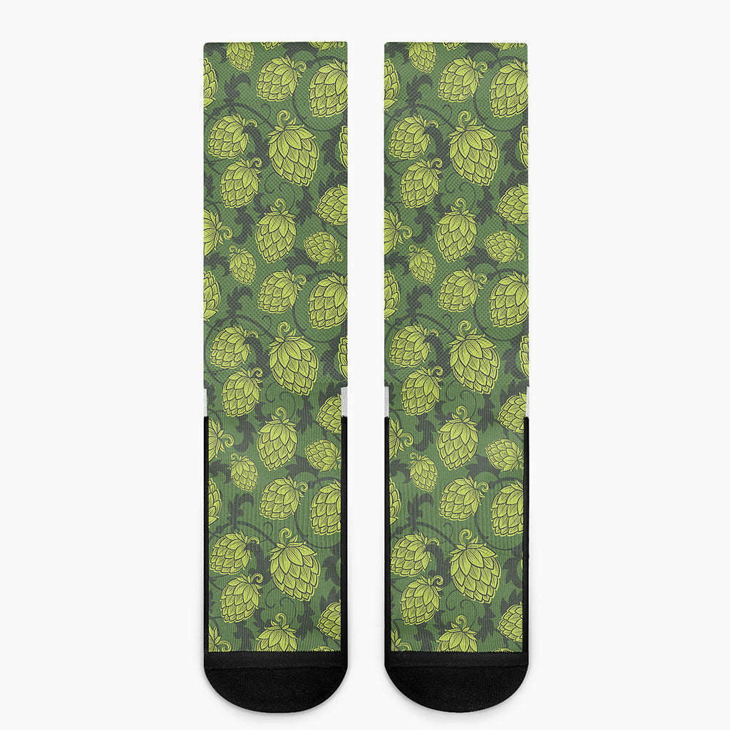 Cartoon Hop Cone Pattern Print Crew Socks