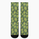 Cartoon Hop Cone Pattern Print Crew Socks