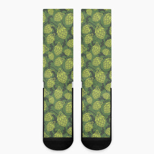 Cartoon Hop Cone Pattern Print Crew Socks