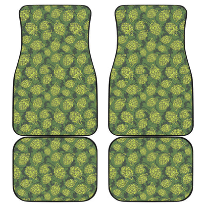 Cartoon Hop Cone Pattern Print Front and Back Car Floor Mats