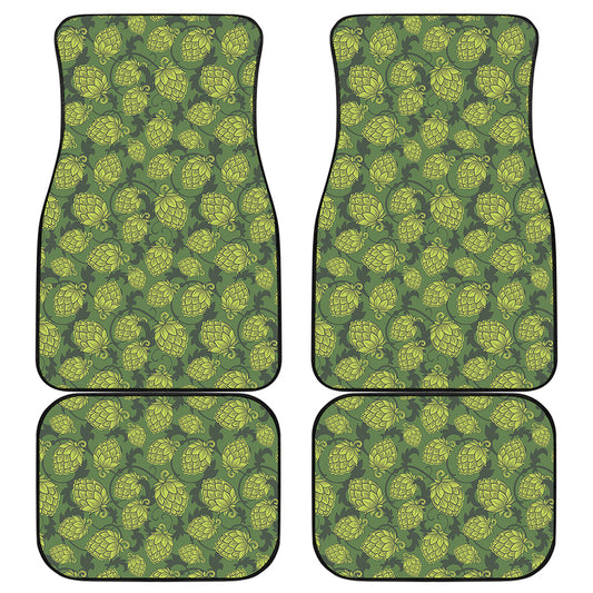 Cartoon Hop Cone Pattern Print Front and Back Car Floor Mats
