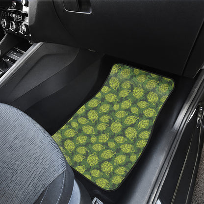 Cartoon Hop Cone Pattern Print Front and Back Car Floor Mats