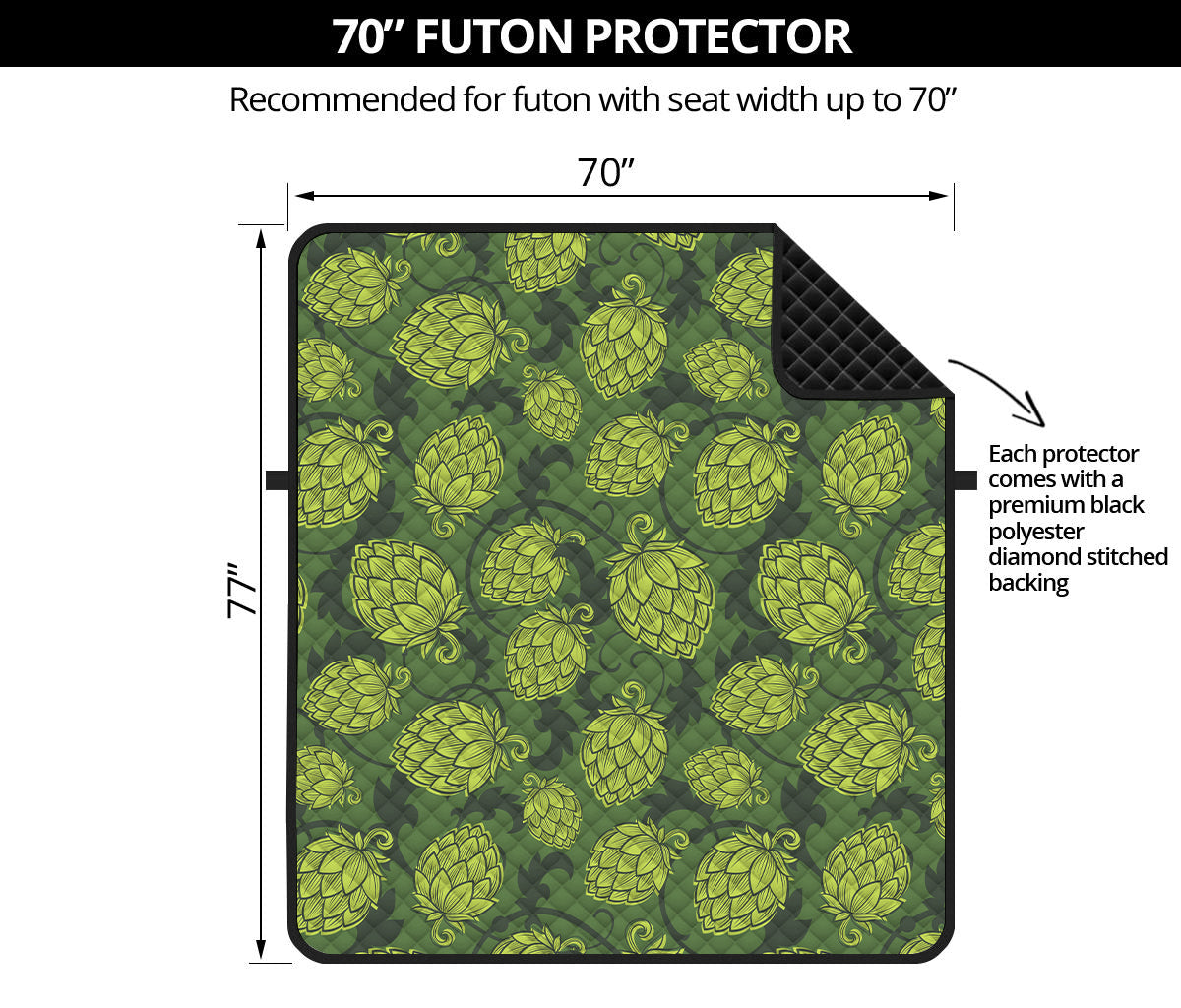 Cartoon Hop Cone Pattern Print Futon Protector