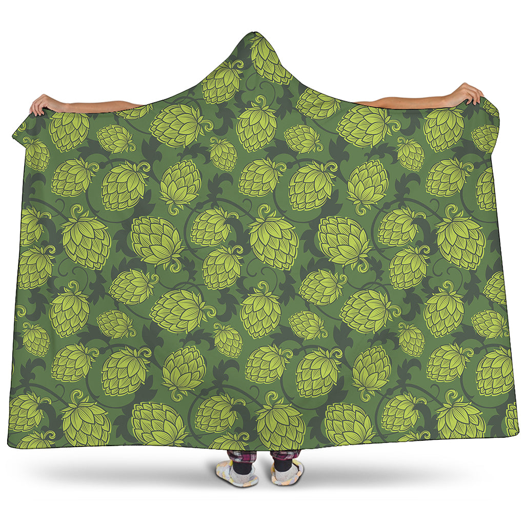 Cartoon Hop Cone Pattern Print Hooded Blanket