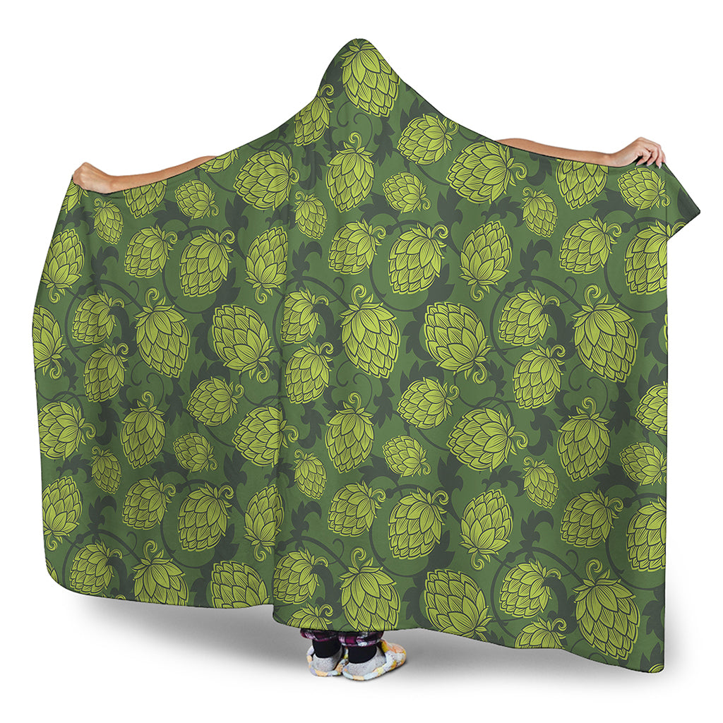 Cartoon Hop Cone Pattern Print Hooded Blanket