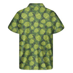 Cartoon Hop Cone Pattern Print Men's Short Sleeve Shirt