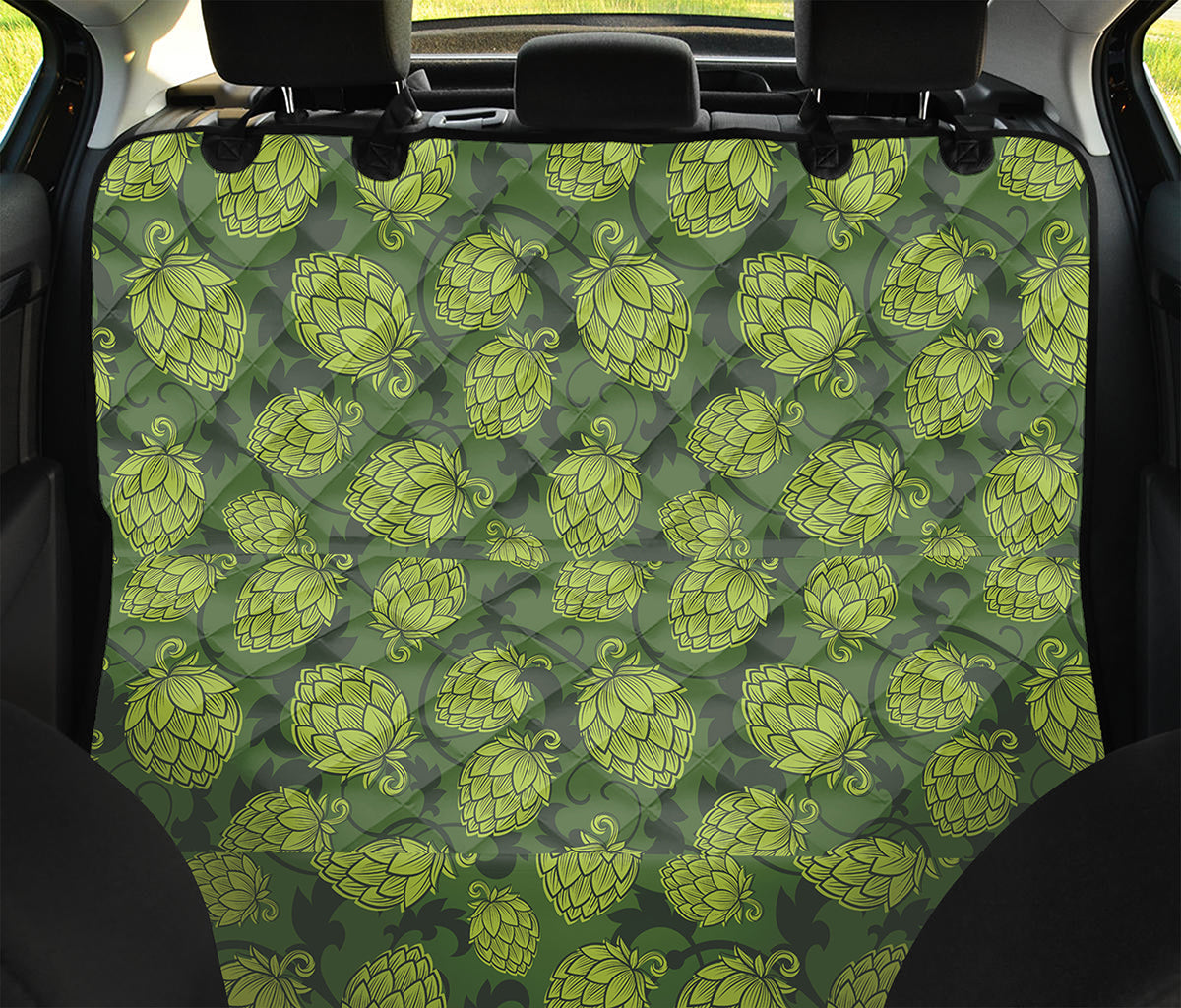 Cartoon Hop Cone Pattern Print Pet Car Back Seat Cover