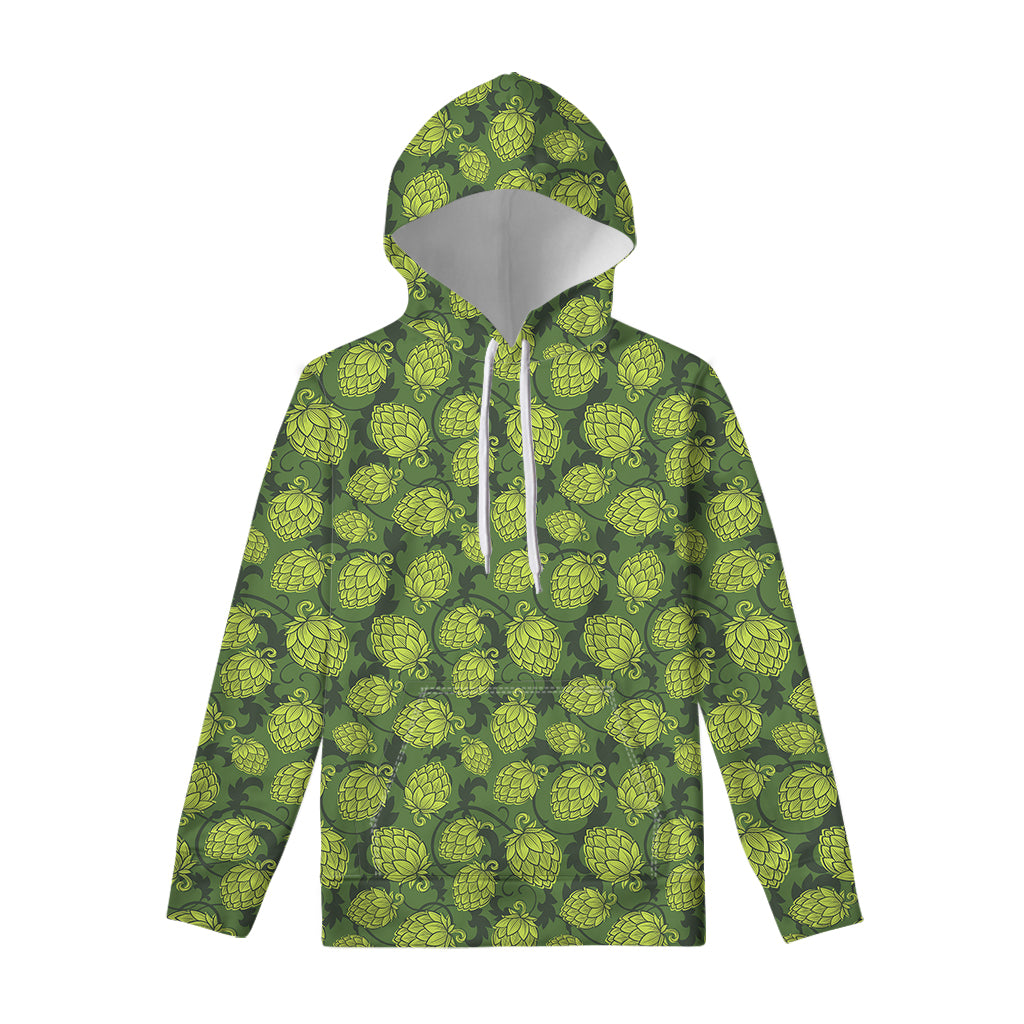 Cartoon Hop Cone Pattern Print Pullover Hoodie