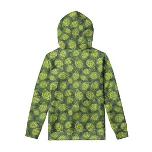 Cartoon Hop Cone Pattern Print Pullover Hoodie