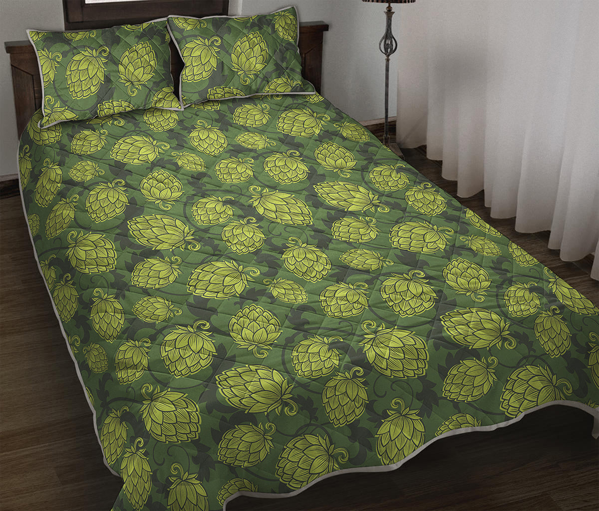 Cartoon Hop Cone Pattern Print Quilt Bed Set