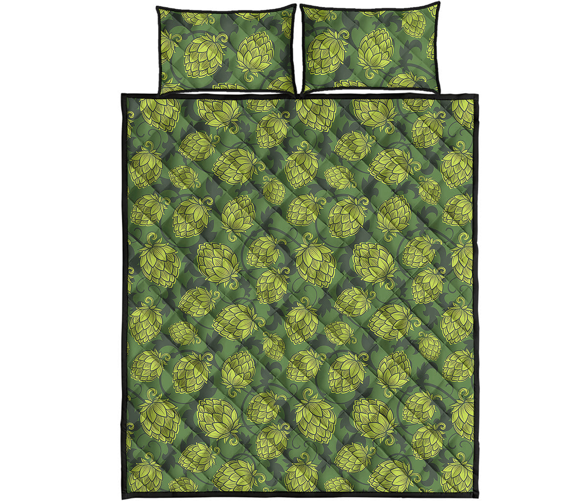 Cartoon Hop Cone Pattern Print Quilt Bed Set