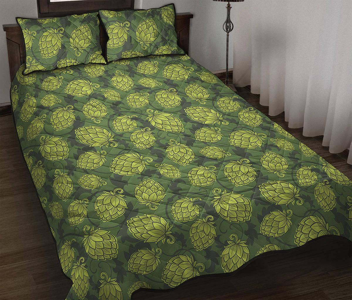 Cartoon Hop Cone Pattern Print Quilt Bed Set