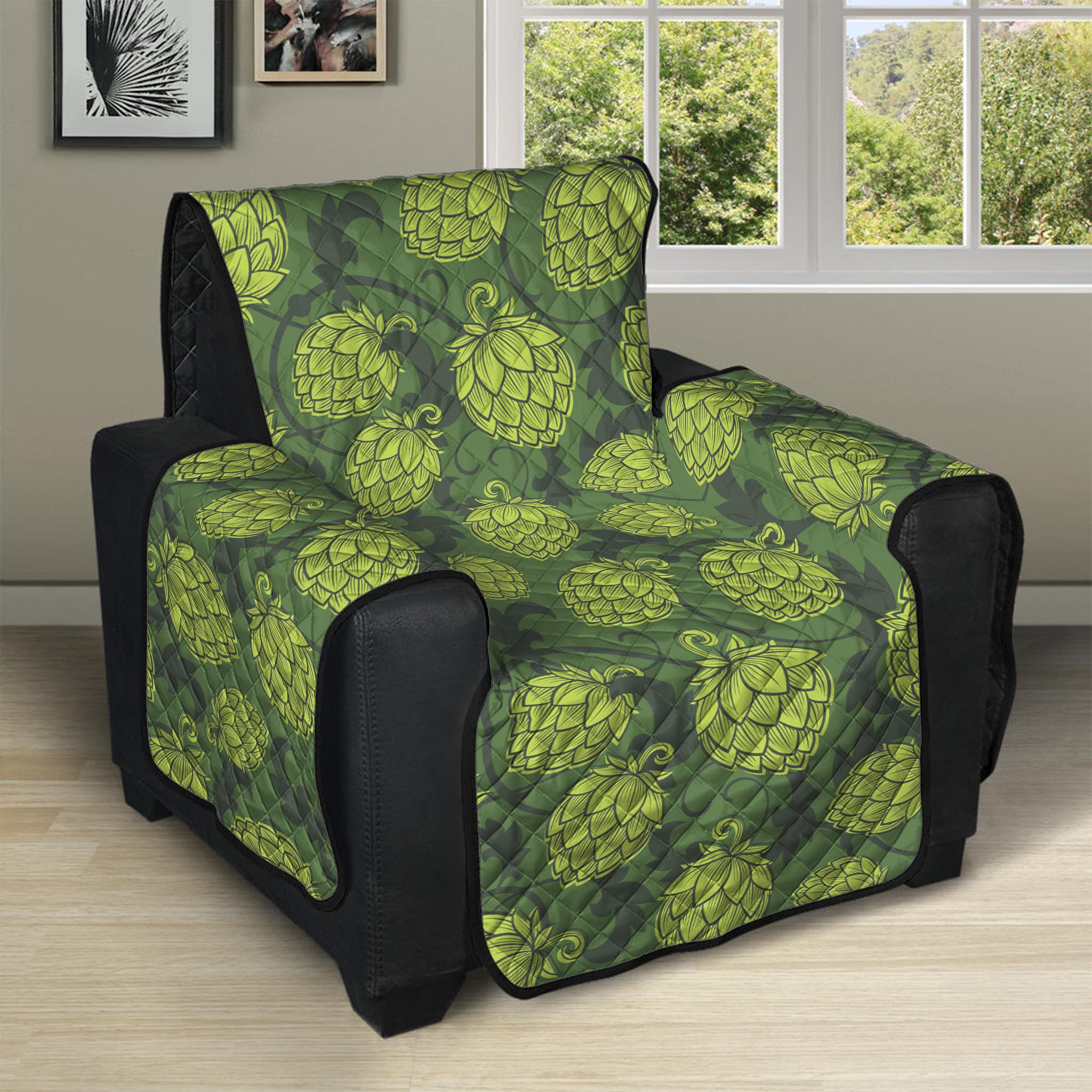 Cartoon Hop Cone Pattern Print Recliner Protector