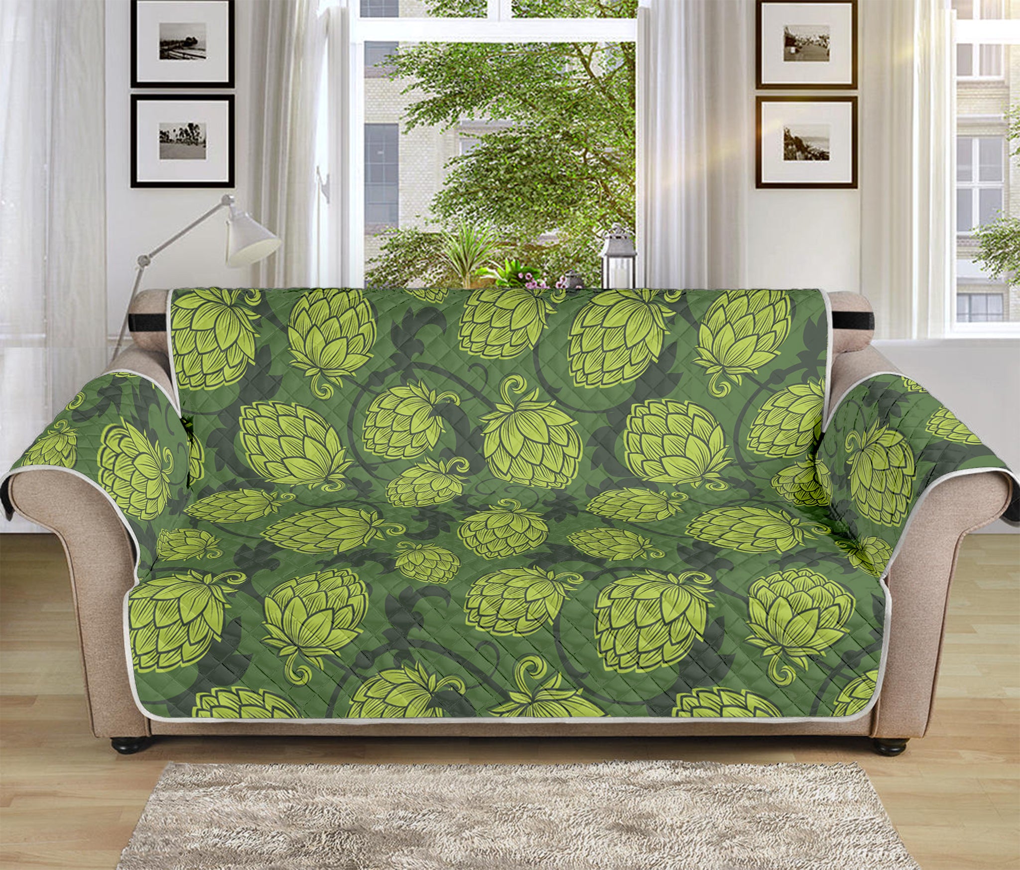 Cartoon Hop Cone Pattern Print Sofa Protector