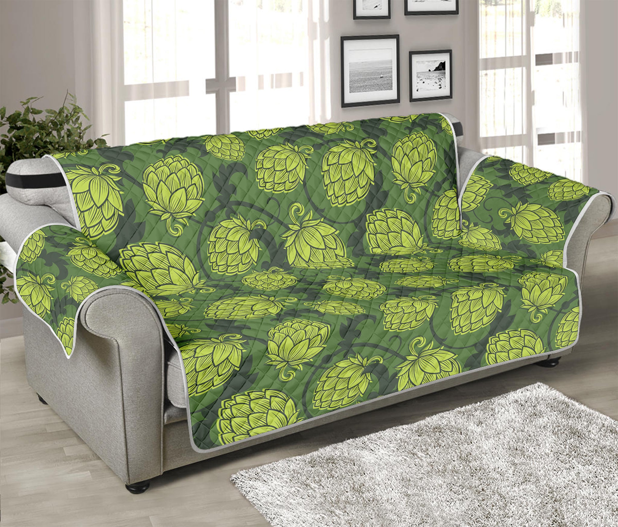 Cartoon Hop Cone Pattern Print Sofa Protector