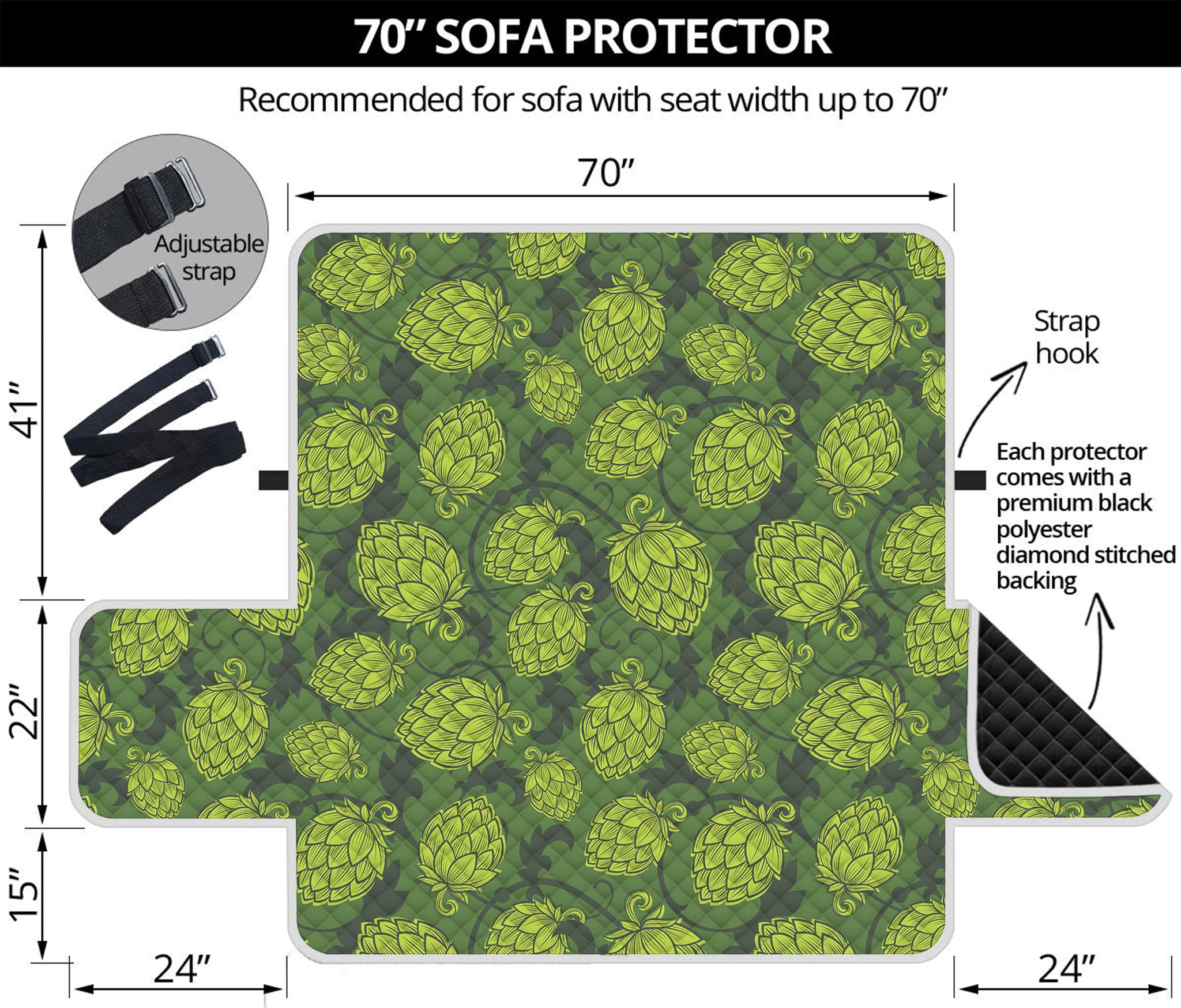 Cartoon Hop Cone Pattern Print Sofa Protector