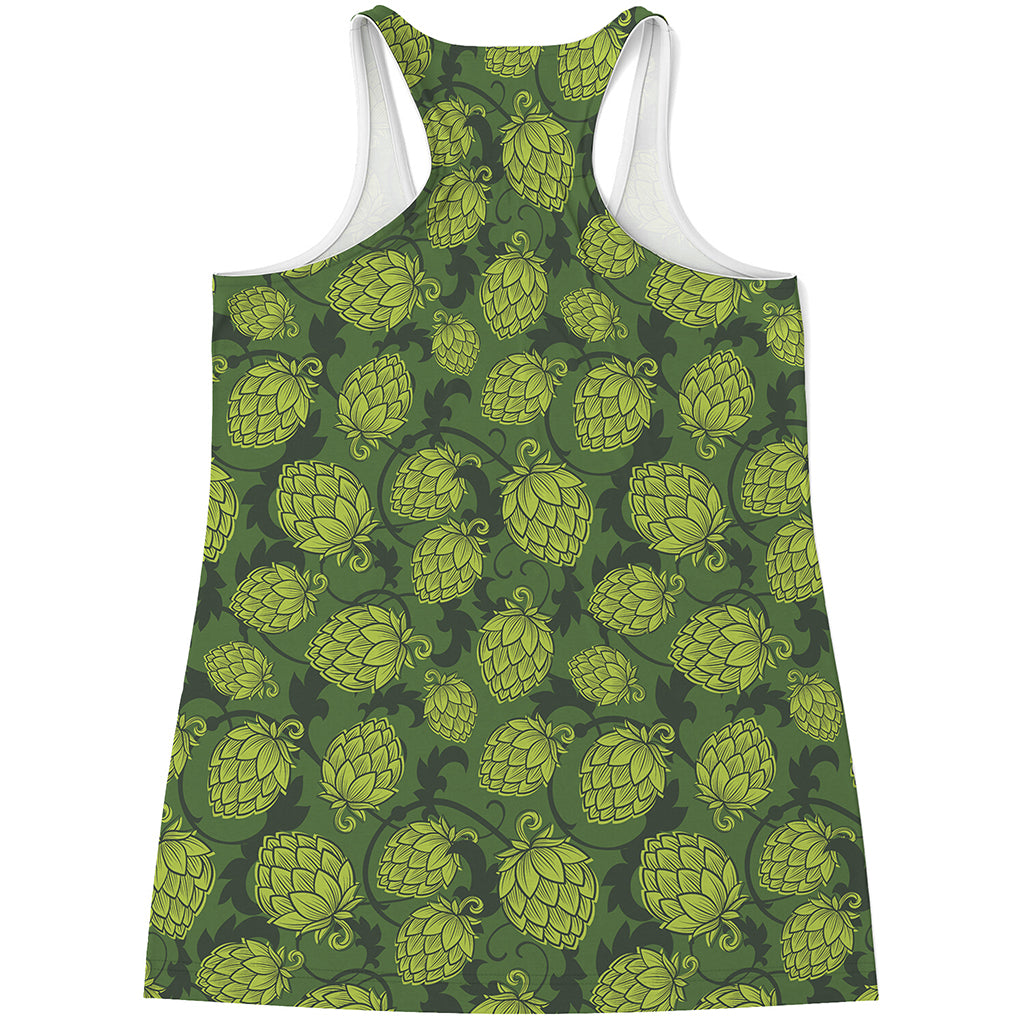 Cartoon Hop Cone Pattern Print Women's Racerback Tank Top