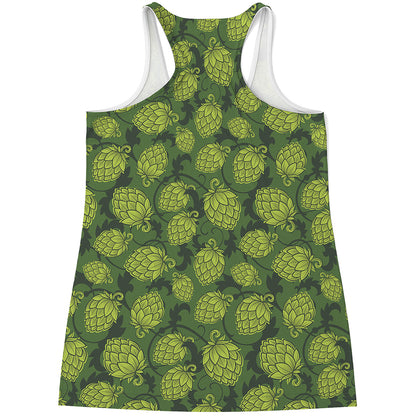 Cartoon Hop Cone Pattern Print Women's Racerback Tank Top