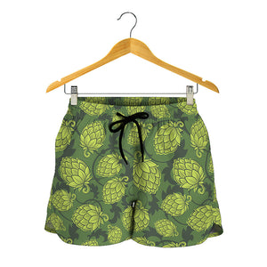 Cartoon Hop Cone Pattern Print Women's Shorts