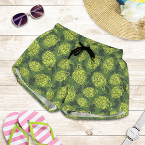 Cartoon Hop Cone Pattern Print Women's Shorts