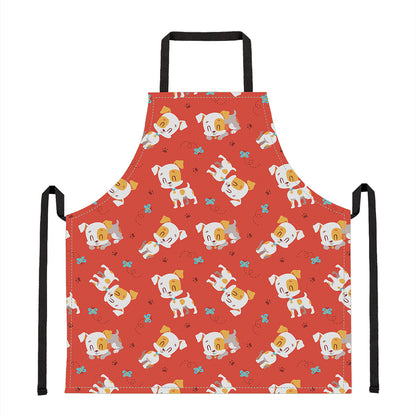 Cartoon Jack Russell Terrier Print Apron