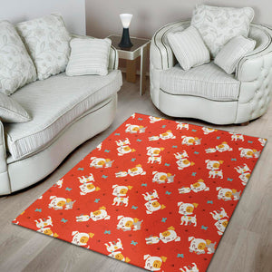 Cartoon Jack Russell Terrier Print Area Rug