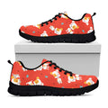 Cartoon Jack Russell Terrier Print Black Running Shoes