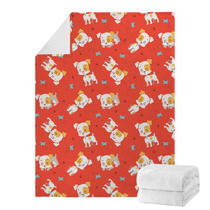 Cartoon Jack Russell Terrier Print Blanket