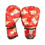 Cartoon Jack Russell Terrier Print Boxing Gloves