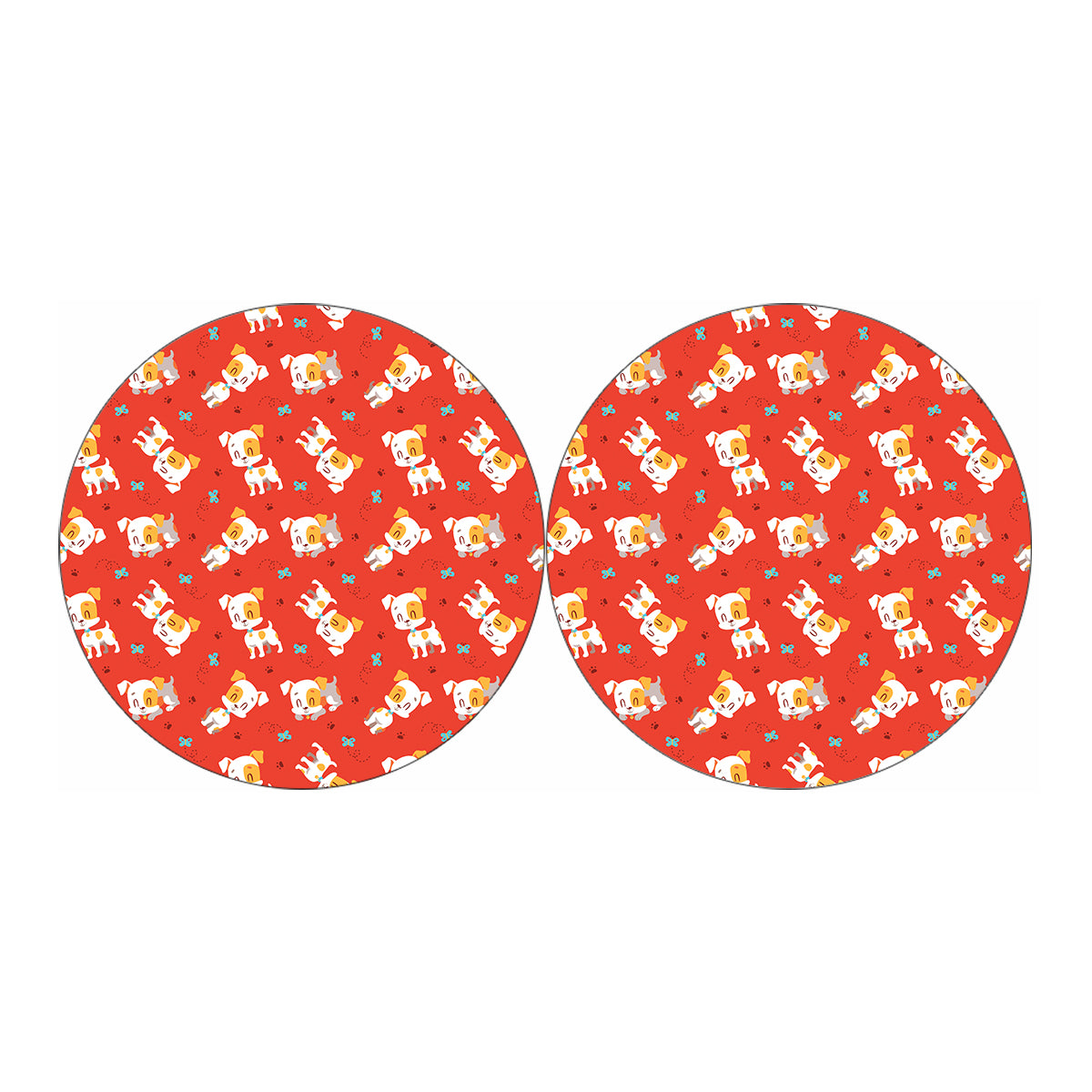 Cartoon Jack Russell Terrier Print Car Coasters
