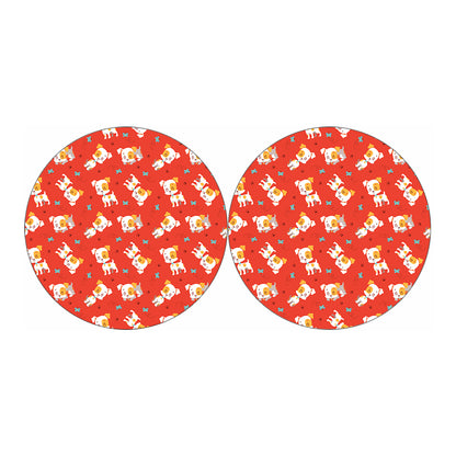 Cartoon Jack Russell Terrier Print Car Coasters
