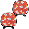 Cartoon Jack Russell Terrier Print Car Headrest Covers