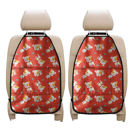 Cartoon Jack Russell Terrier Print Car Seat Organizers