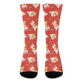 Cartoon Jack Russell Terrier Print Crew Socks